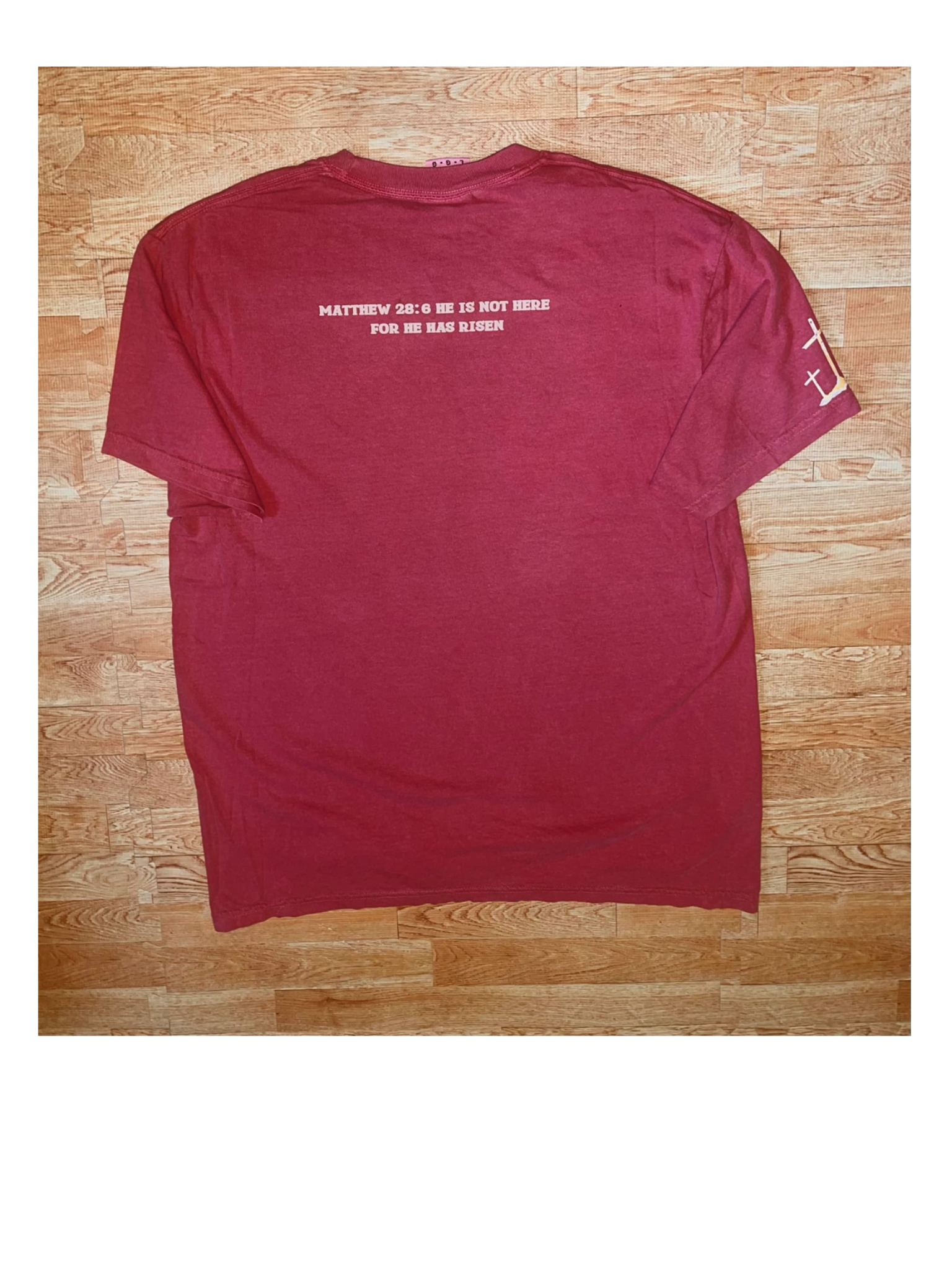 He is Risen On Crimson Red Comfort colors tshirt