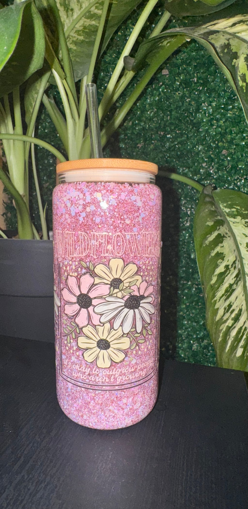 Wildflowers amongst glitter