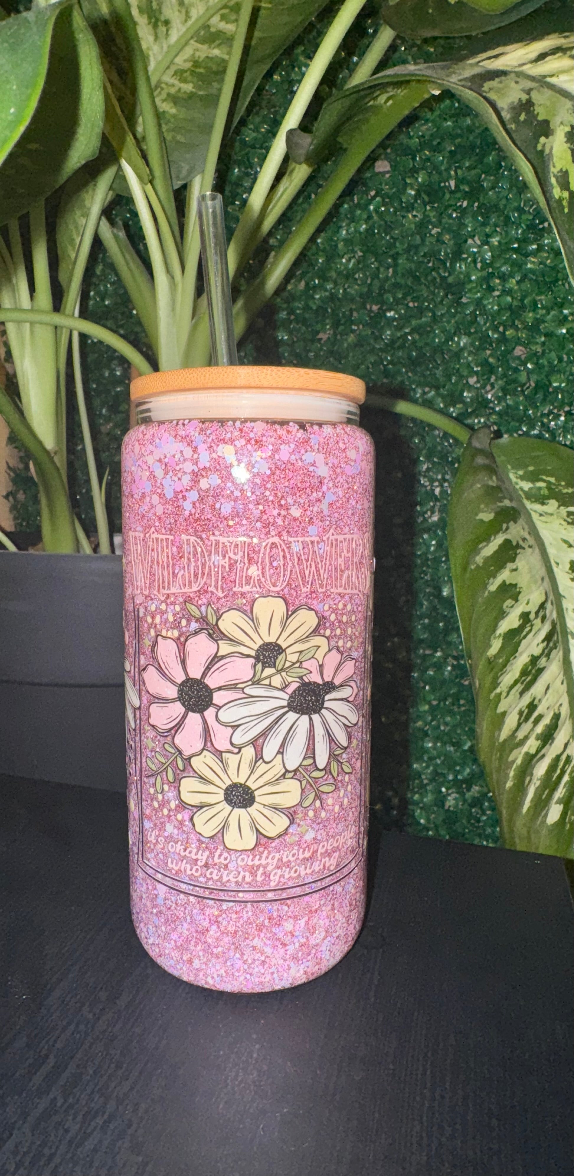Wildflowers amongst glitter