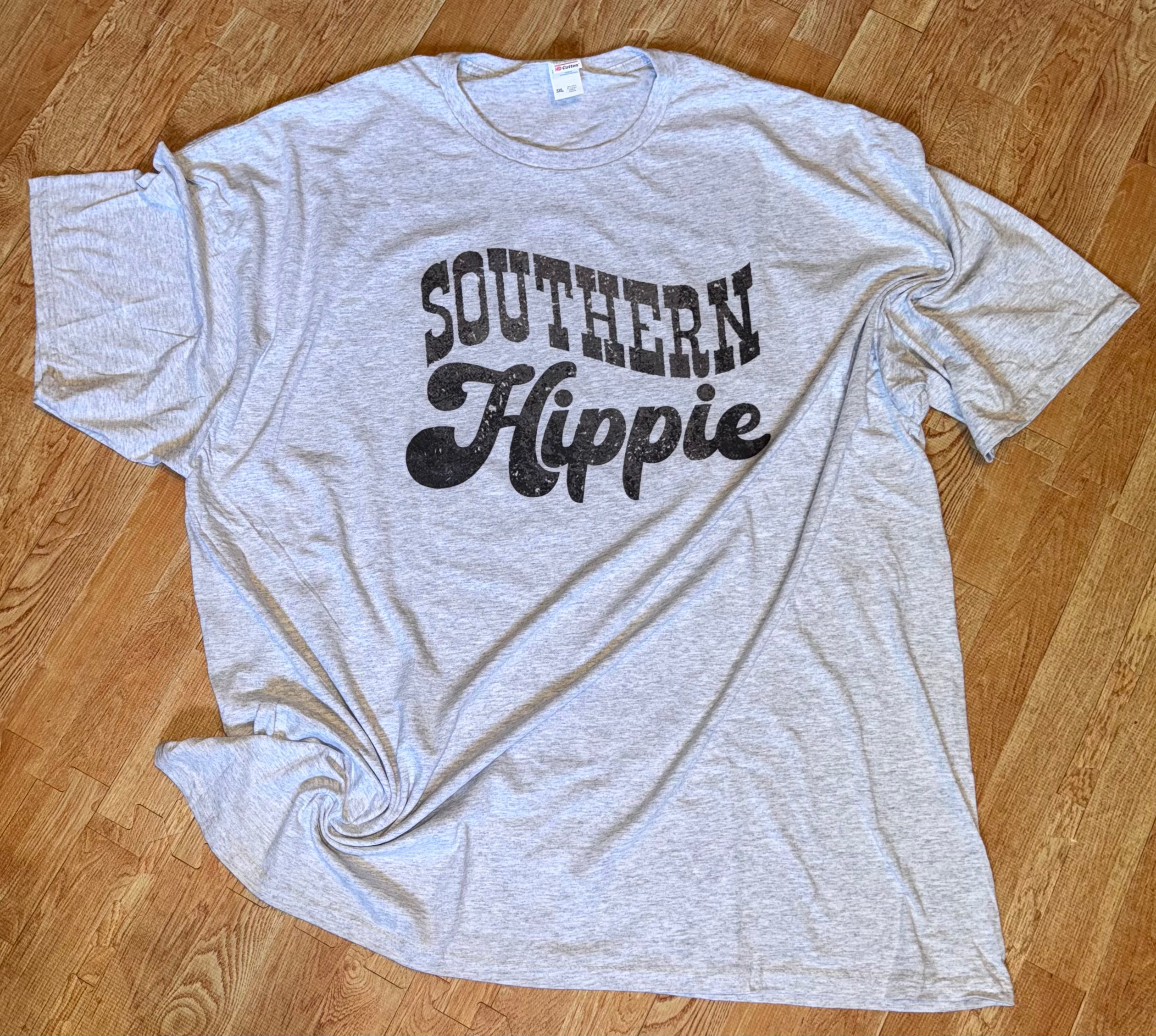 Ash gray Tee with Southern Hippie