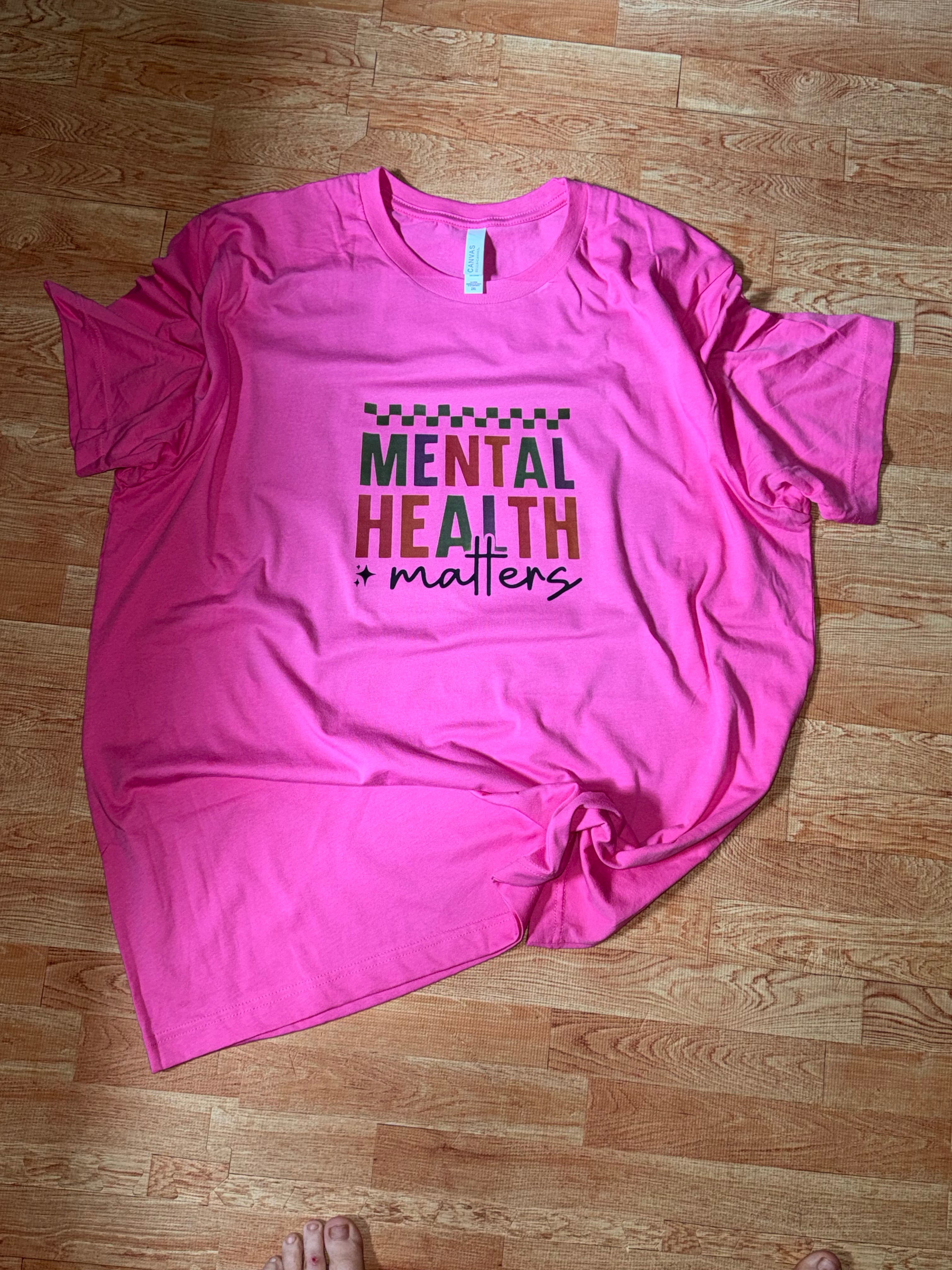 Mental Health Matters Pink Tshirt Bella Canvas!!