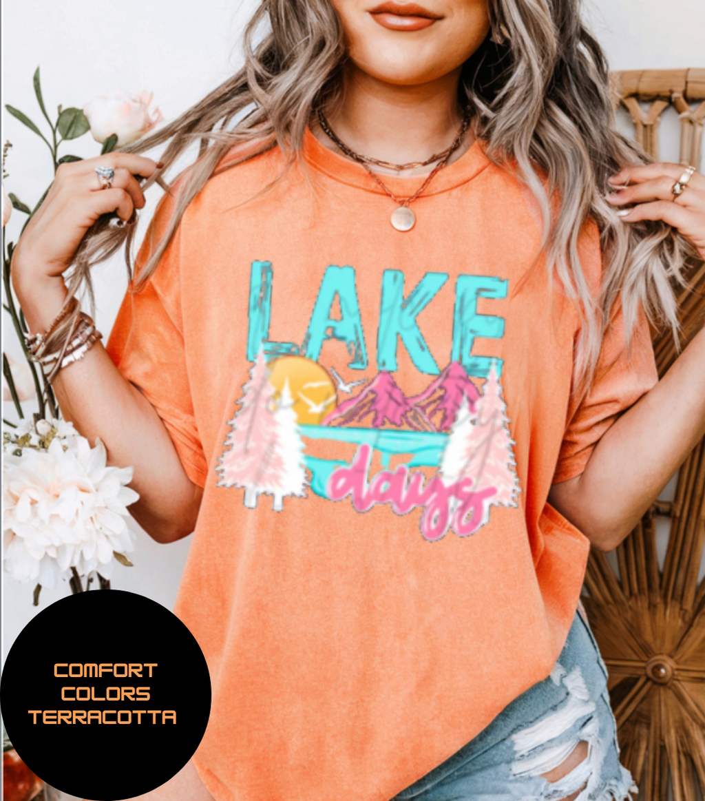 Lake Days Graphic Comfort Color Tshirt