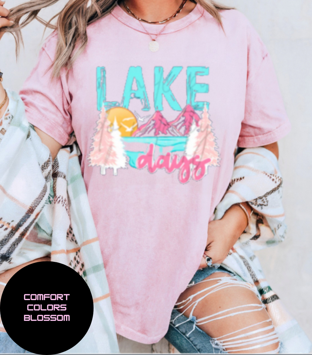 Lake Days Graphic Comfort Color Tshirt