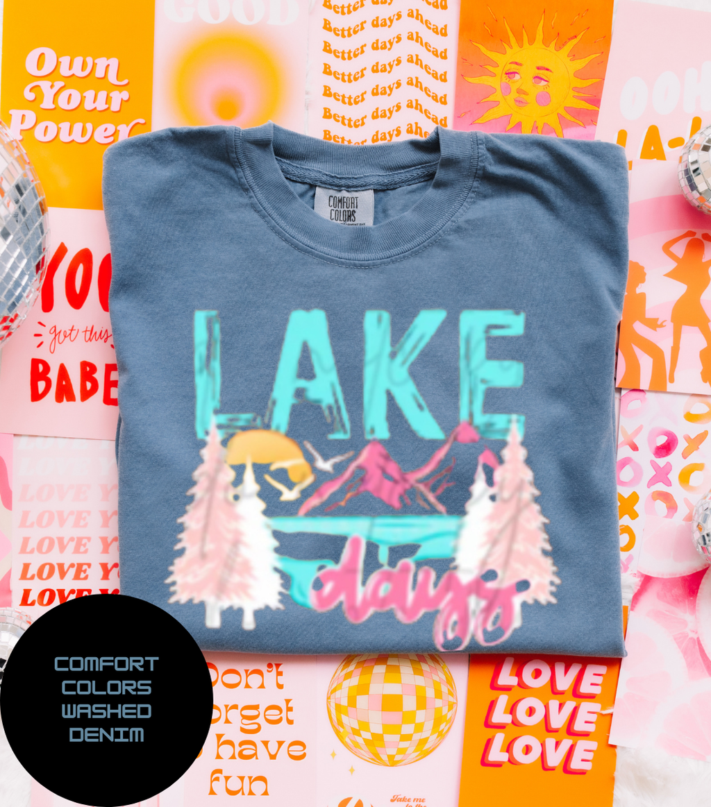 Lake Days Graphic Comfort Color Tshirt