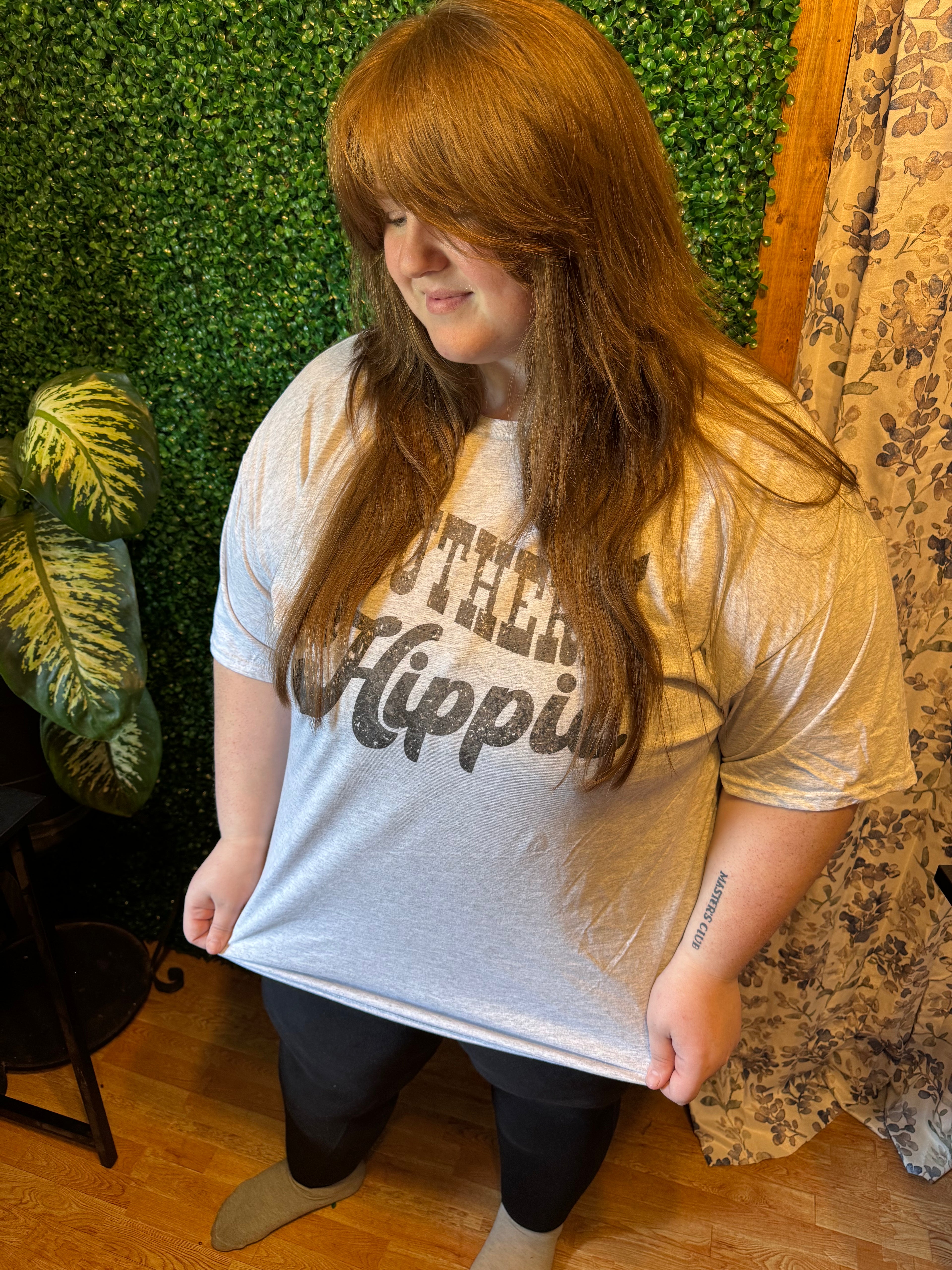 Distressed Southern Hippie Graphic on Ash gray Tshirt