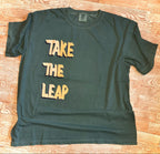 Hemp Comfort Colors Tshirt with Take the Leap graphic design